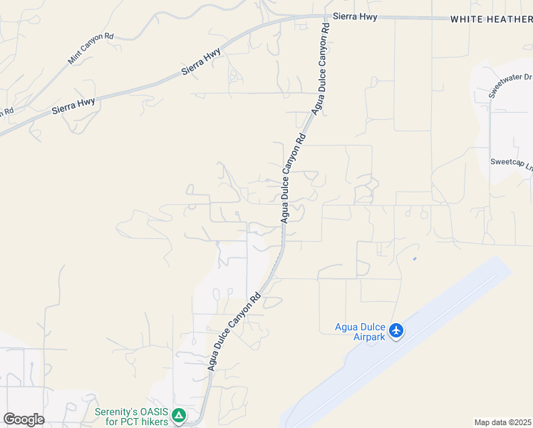 map of restaurants, bars, coffee shops, grocery stores, and more near 34255 Agua Dulce Canyon Road in Agua Dulce