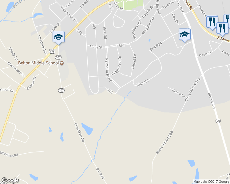 map of restaurants, bars, coffee shops, grocery stores, and more near 105 Dogwood Drive in Belton