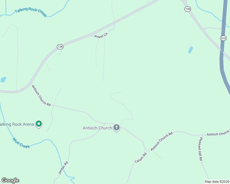 map of restaurants, bars, coffee shops, grocery stores, and more near 250 D Lane in Talking Rock