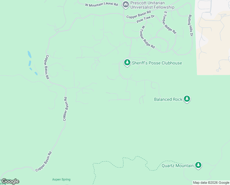 map of restaurants, bars, coffee shops, grocery stores, and more near 2639 West Hawk Road in Prescott