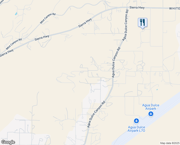 map of restaurants, bars, coffee shops, grocery stores, and more near 10821 Los Jordans Road in Agua Dulce