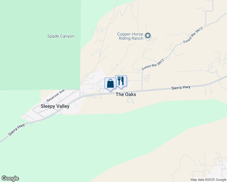 map of restaurants, bars, coffee shops, grocery stores, and more near 2 Sierra Highway in Palmdale