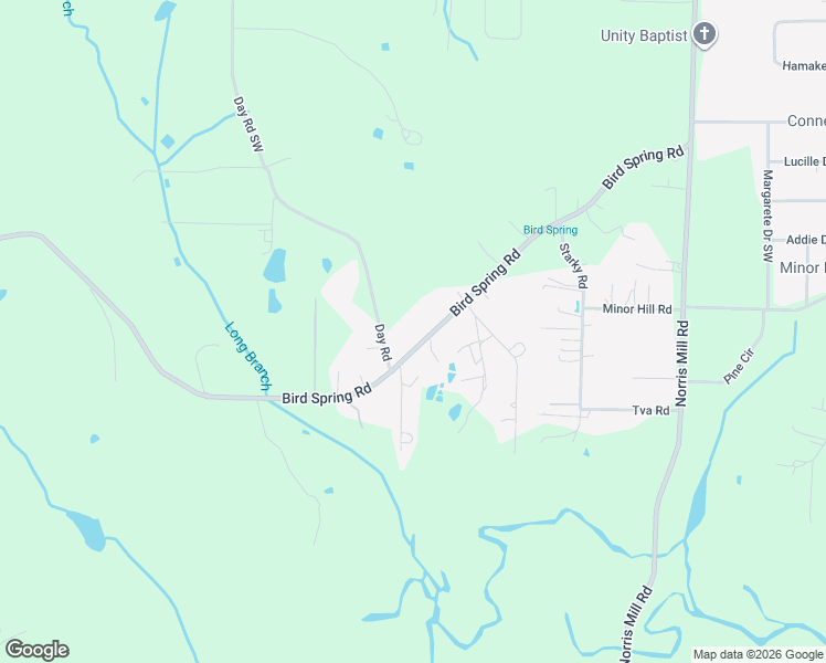 map of restaurants, bars, coffee shops, grocery stores, and more near 601 Bird Spring Road in Hartselle