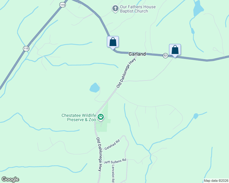 map of restaurants, bars, coffee shops, grocery stores, and more near 0 Shadowstone Drive in Dahlonega
