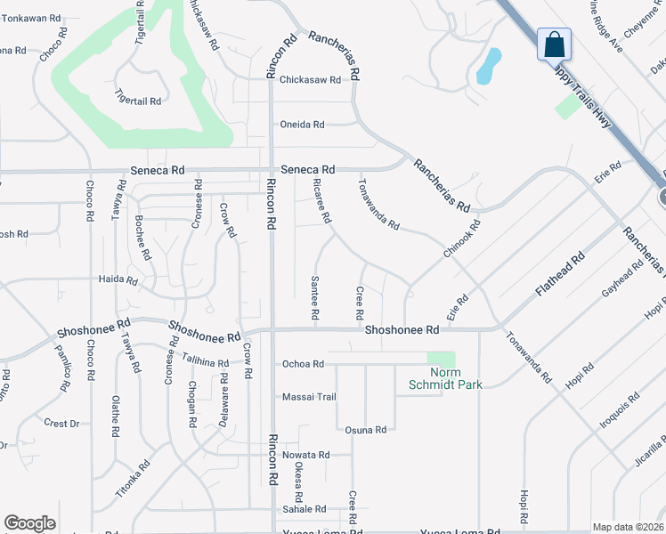 map of restaurants, bars, coffee shops, grocery stores, and more near 14240 Cree Road in Apple Valley