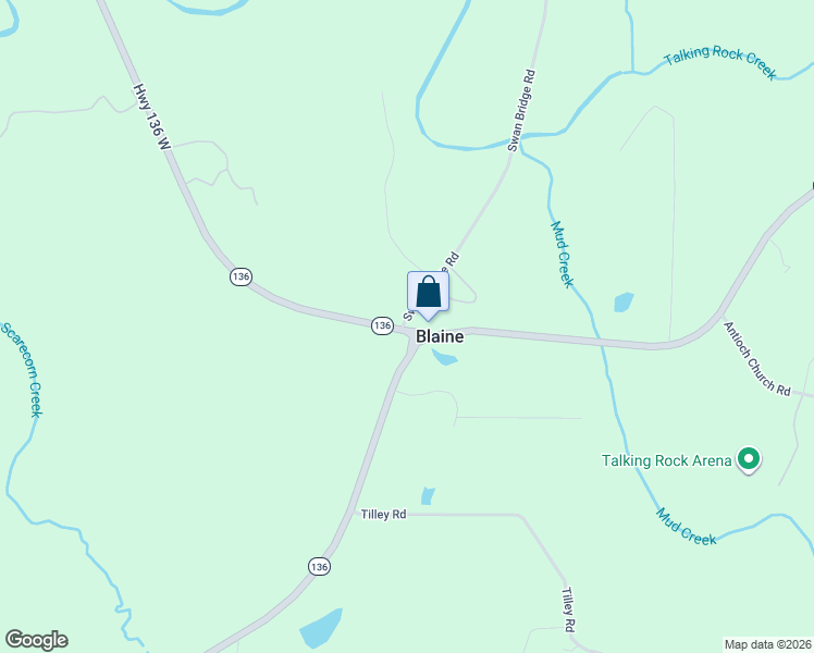 map of restaurants, bars, coffee shops, grocery stores, and more near 59 Georgia 136 Connector in Talking Rock