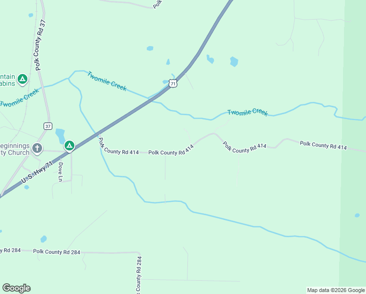 map of restaurants, bars, coffee shops, grocery stores, and more near 194 Polk Road 414 in Mena