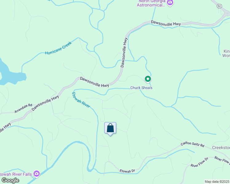 map of restaurants, bars, coffee shops, grocery stores, and more near 218 River Drive in Dahlonega