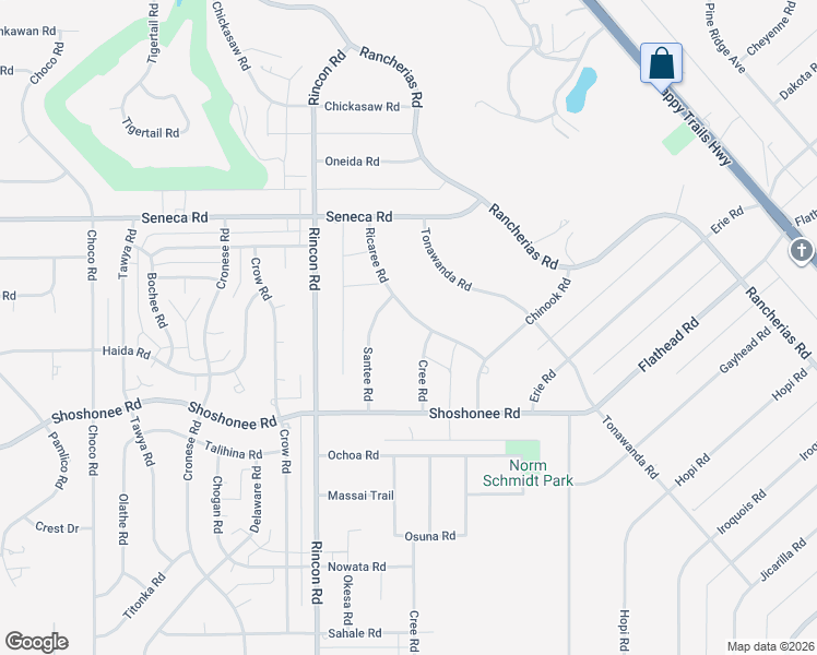 map of restaurants, bars, coffee shops, grocery stores, and more near 14320 Ricaree Road in Apple Valley