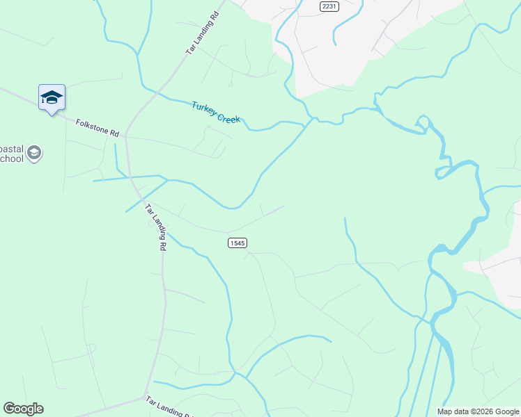 map of restaurants, bars, coffee shops, grocery stores, and more near 1197 South Parker Road in Holly Ridge