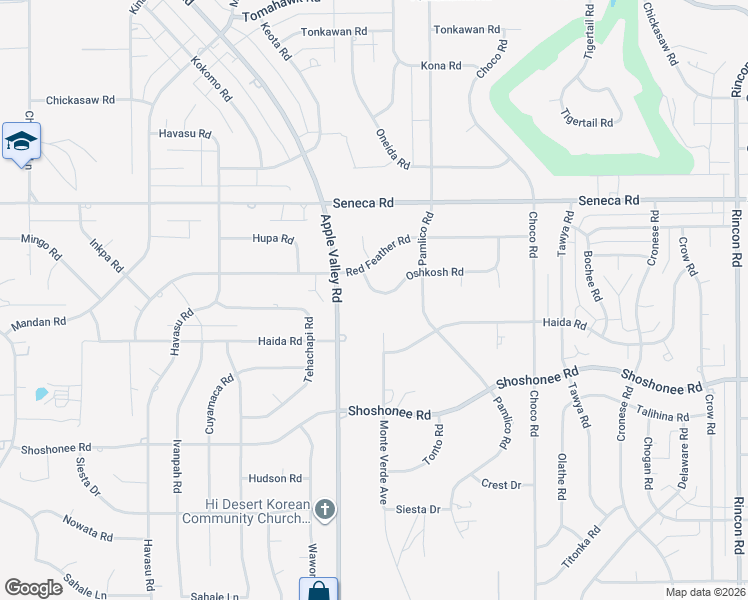 map of restaurants, bars, coffee shops, grocery stores, and more near 19385 Oshkosh Road in Apple Valley