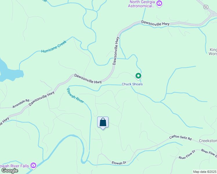 map of restaurants, bars, coffee shops, grocery stores, and more near 218 River Drive in Dahlonega