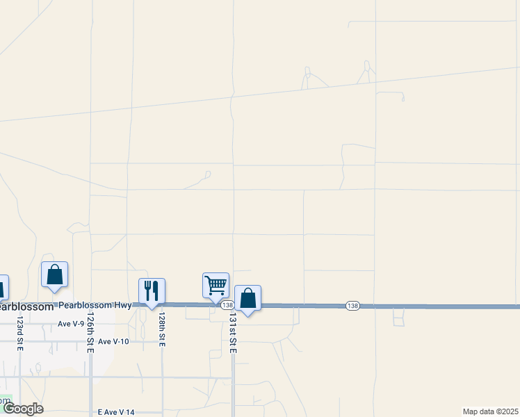 map of restaurants, bars, coffee shops, grocery stores, and more near East Avenue V-2 in Pearblossom