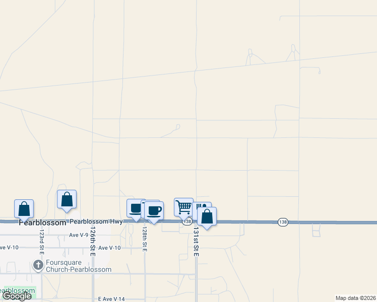 map of restaurants, bars, coffee shops, grocery stores, and more near in Pearblossom