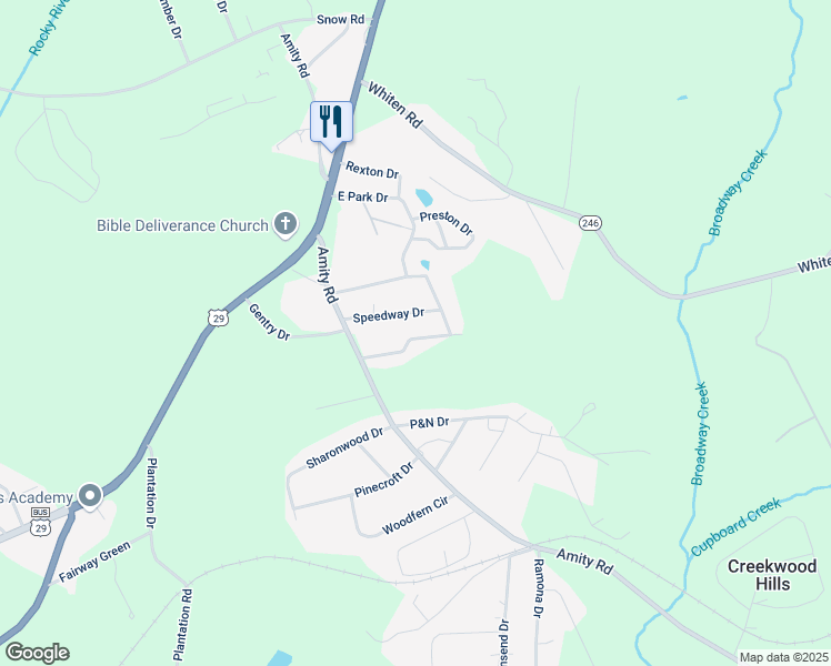 map of restaurants, bars, coffee shops, grocery stores, and more near 1315 Phyllis Drive in Anderson