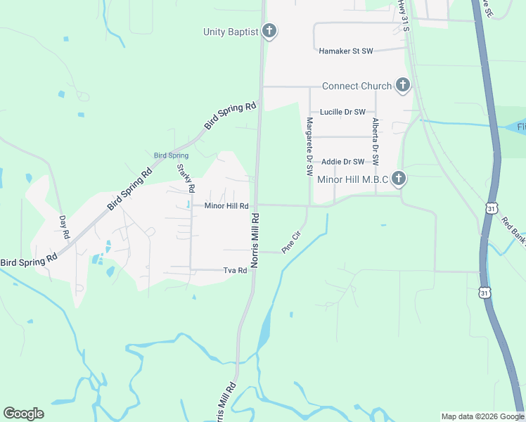 map of restaurants, bars, coffee shops, grocery stores, and more near 4715 Norris Mill Road in Hartselle