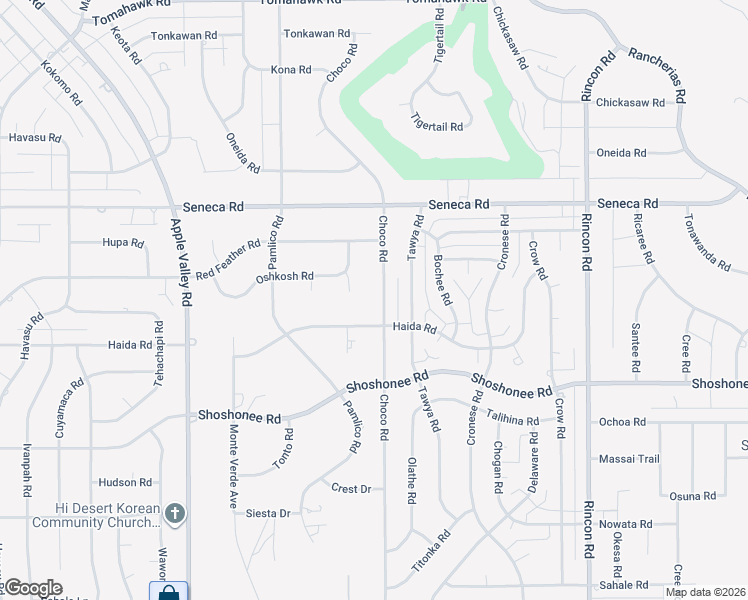 map of restaurants, bars, coffee shops, grocery stores, and more near 14337 Choco Road in Apple Valley