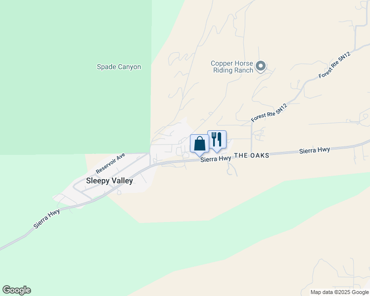 map of restaurants, bars, coffee shops, grocery stores, and more near 33456 Steele Street in Agua Dulce