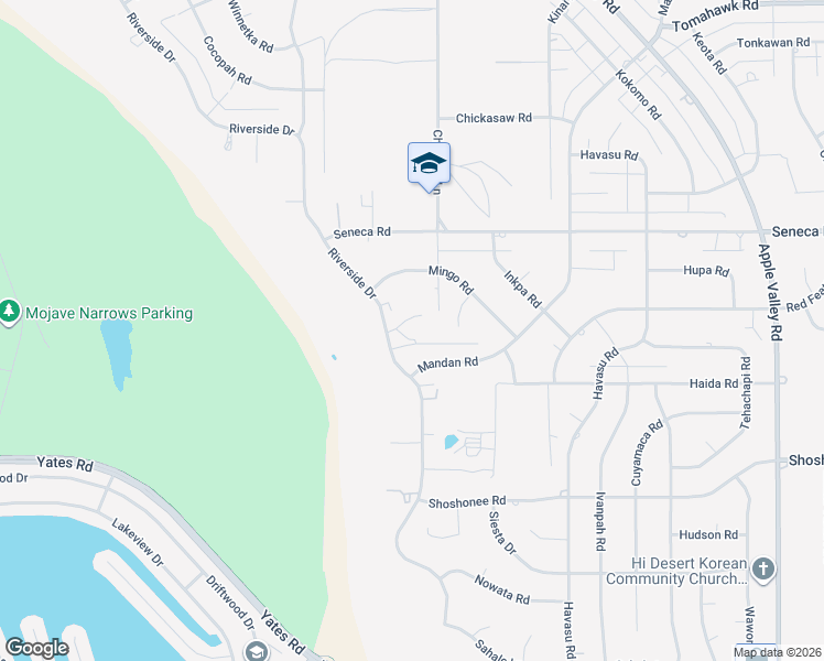 map of restaurants, bars, coffee shops, grocery stores, and more near Riverside Dell in Apple Valley