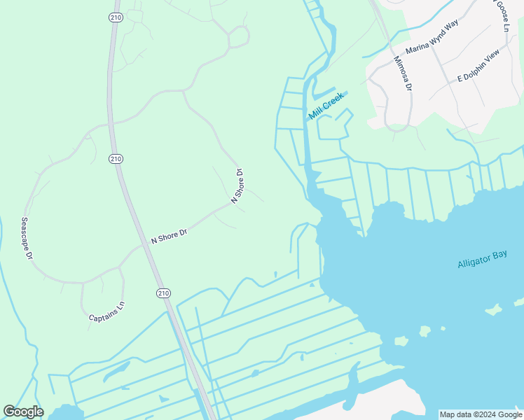 map of restaurants, bars, coffee shops, grocery stores, and more near 410 Sawgrass Cove in Sneads Ferry