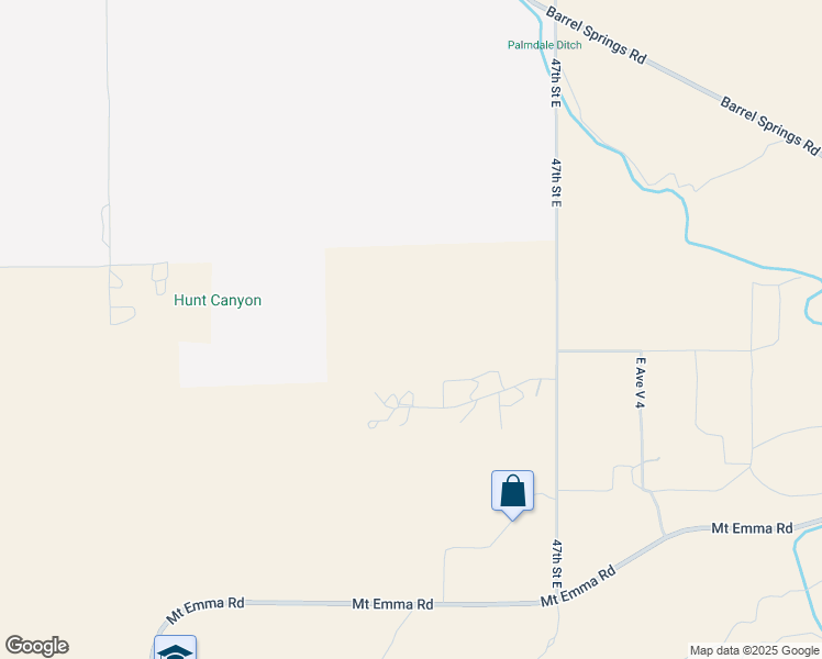 map of restaurants, bars, coffee shops, grocery stores, and more near 45th Street East in Palmdale