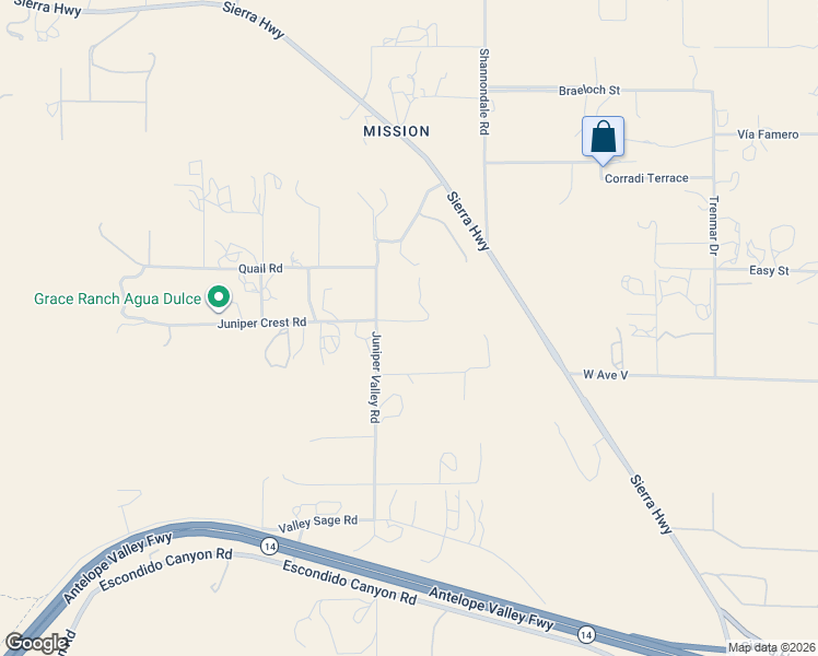 map of restaurants, bars, coffee shops, grocery stores, and more near 34910 Juniper Valley Road in Agua Dulce