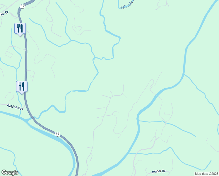 map of restaurants, bars, coffee shops, grocery stores, and more near Ainu Court in Dahlonega