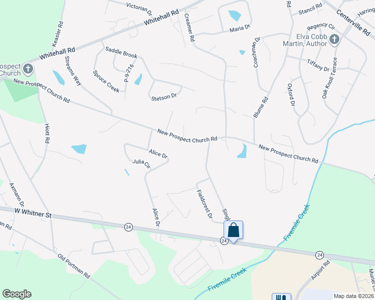 map of restaurants, bars, coffee shops, grocery stores, and more near 721 New Prospect Church Road in Anderson