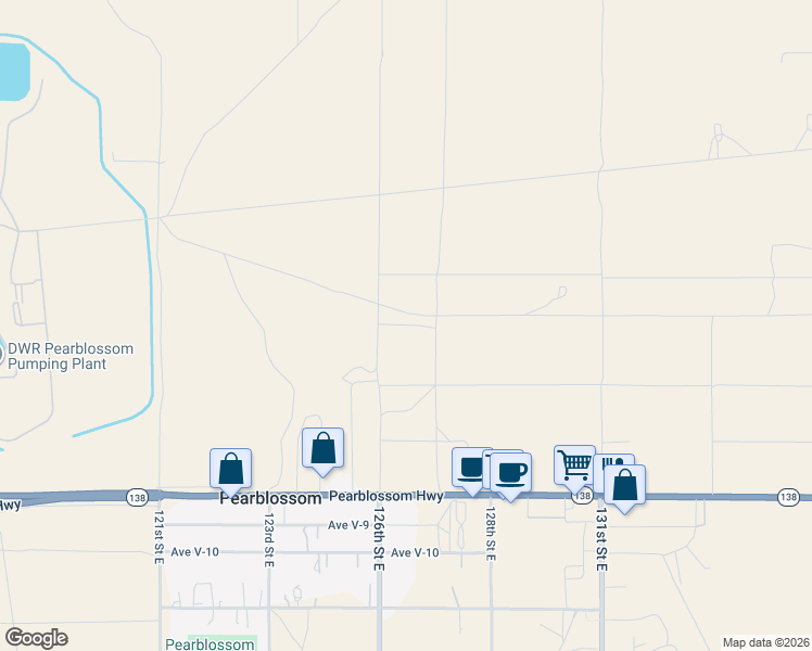 map of restaurants, bars, coffee shops, grocery stores, and more near East Avenue V-2 in Pearblossom