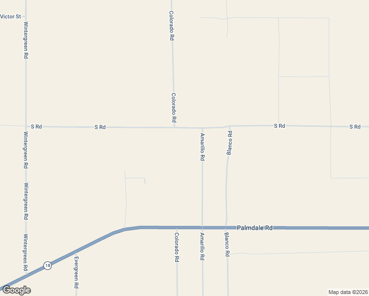 map of restaurants, bars, coffee shops, grocery stores, and more near 14424 Amarillo Road in Phelan
