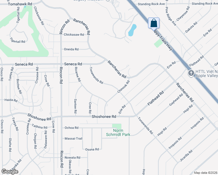 map of restaurants, bars, coffee shops, grocery stores, and more near 20435 Tonawanda Road in Apple Valley