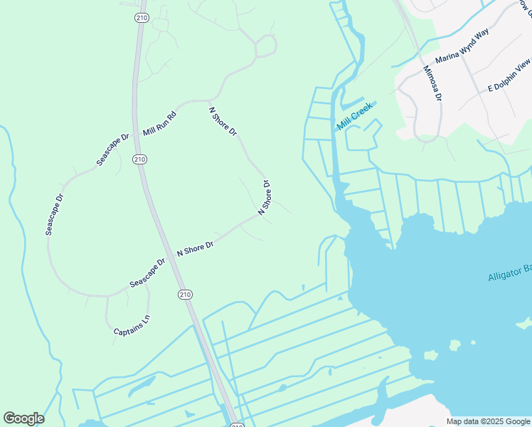 map of restaurants, bars, coffee shops, grocery stores, and more near 498 North Shore Drive in Sneads Ferry