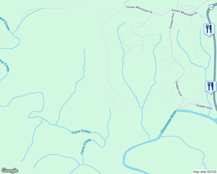 map of restaurants, bars, coffee shops, grocery stores, and more near 1170 Calhoun Road in Dahlonega