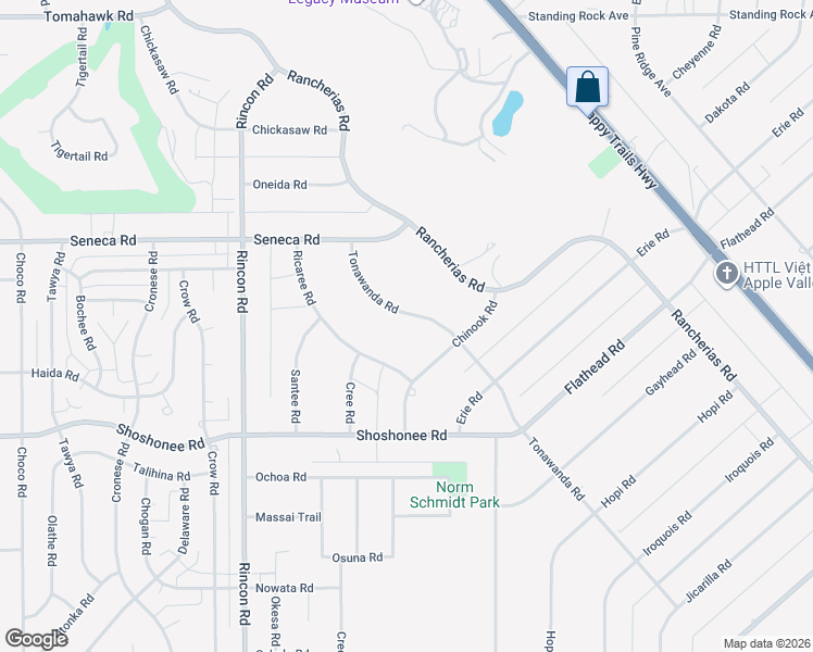 map of restaurants, bars, coffee shops, grocery stores, and more near 20401 Tonawanda Road in Apple Valley