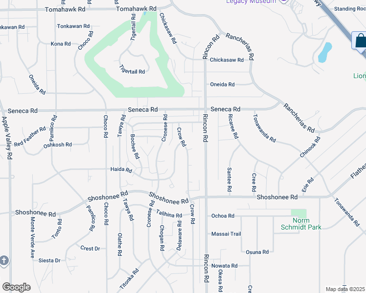 map of restaurants, bars, coffee shops, grocery stores, and more near 14385 Crow Road in Apple Valley