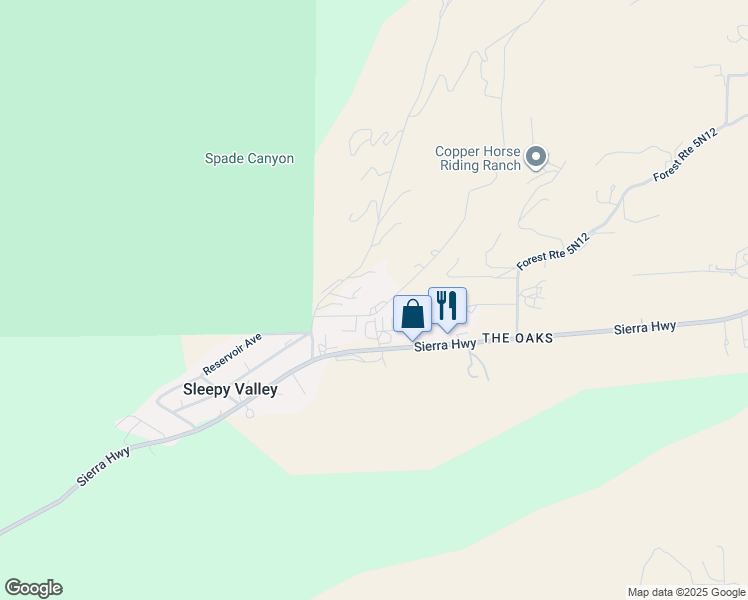 map of restaurants, bars, coffee shops, grocery stores, and more near 33456 Steele Street in Agua Dulce