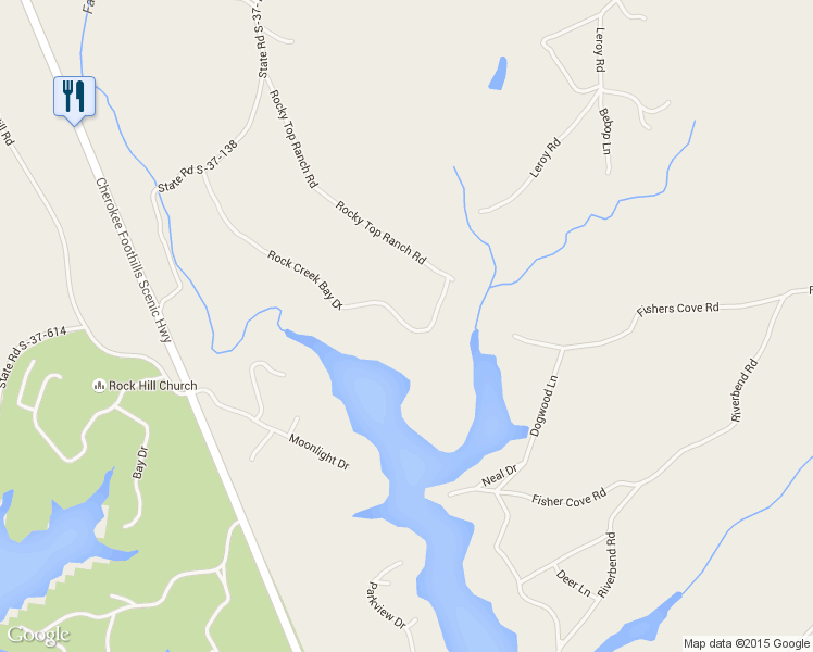 map of restaurants, bars, coffee shops, grocery stores, and more near 576 Rock Creek Bay Drive in Fair Play