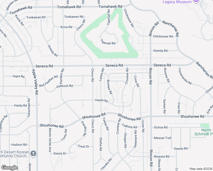 map of restaurants, bars, coffee shops, grocery stores, and more near 14337 Tawya Road in Apple Valley