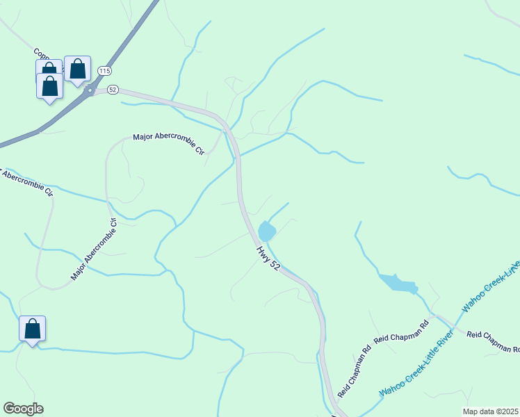 map of restaurants, bars, coffee shops, grocery stores, and more near Chapman Ridge lane in Lumpkin County