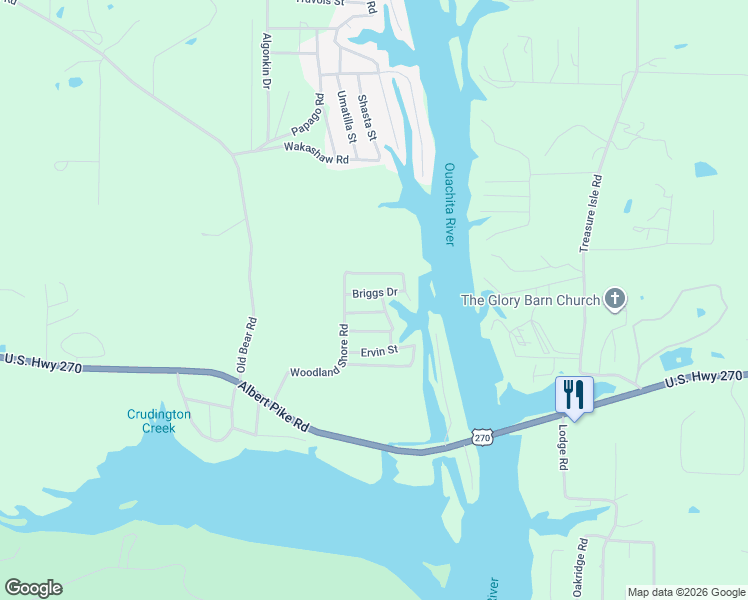 map of restaurants, bars, coffee shops, grocery stores, and more near 104 Briggs Drive in Royal