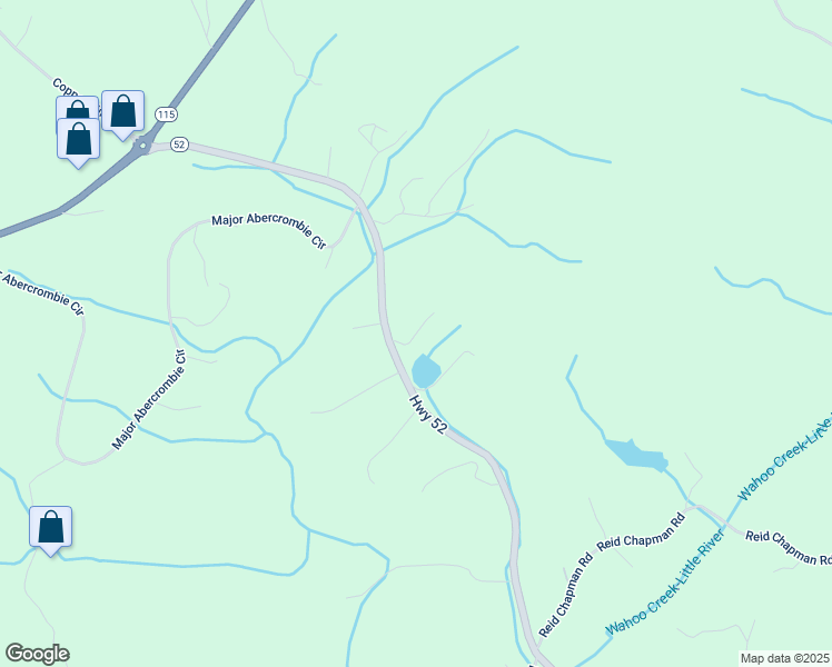 map of restaurants, bars, coffee shops, grocery stores, and more near Chapman Ridge lane in Lumpkin County