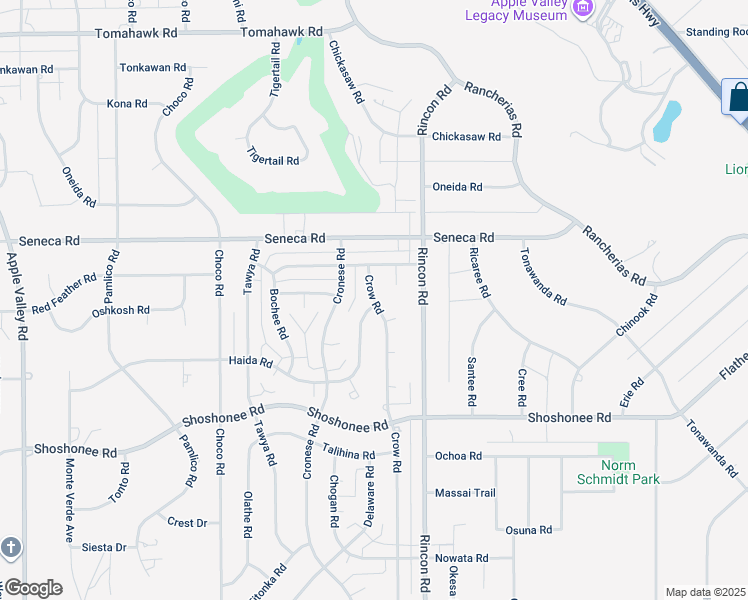 map of restaurants, bars, coffee shops, grocery stores, and more near 14385 Crow Road in Apple Valley
