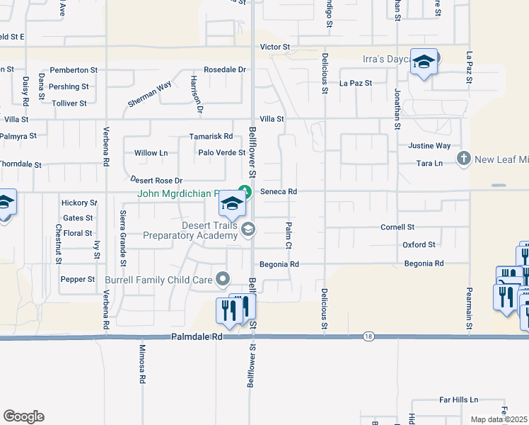 map of restaurants, bars, coffee shops, grocery stores, and more near in Adelanto