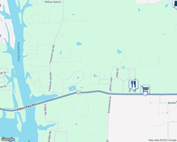 map of restaurants, bars, coffee shops, grocery stores, and more near 186 Mauser Street in Hot Springs