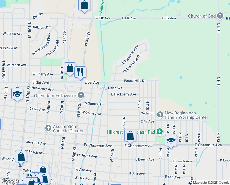 map of restaurants, bars, coffee shops, grocery stores, and more near 106 Elder Avenue in Duncan