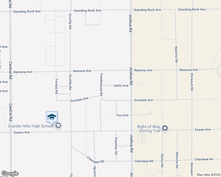 map of restaurants, bars, coffee shops, grocery stores, and more near 23176 Isatis Avenue in Apple Valley