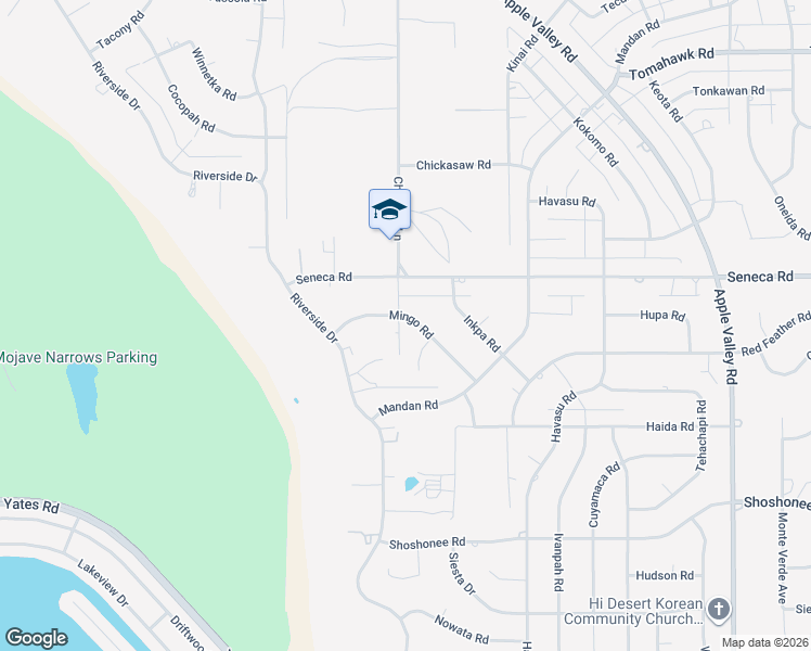 map of restaurants, bars, coffee shops, grocery stores, and more near 18715 Mingo Road in Apple Valley