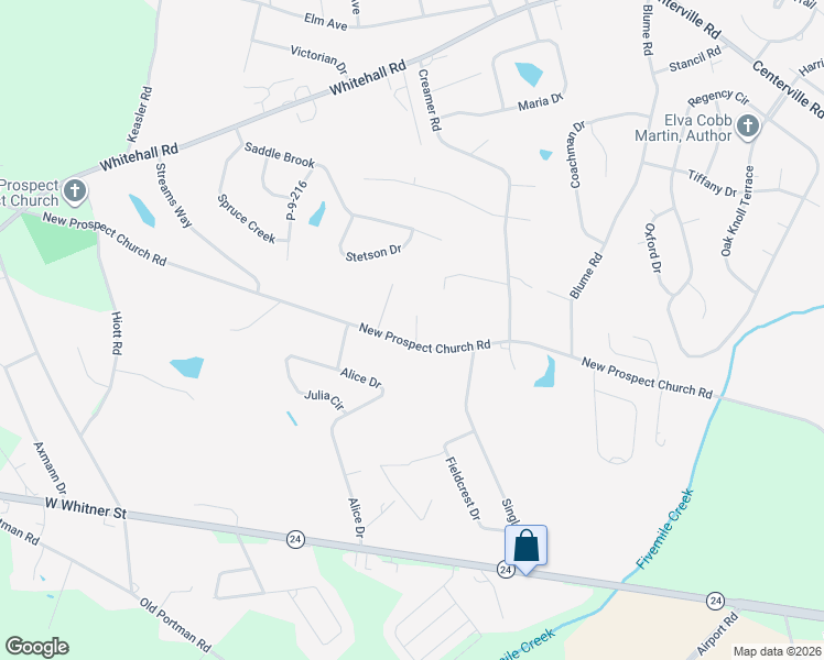 map of restaurants, bars, coffee shops, grocery stores, and more near 730 New Prospect Church Road in Anderson