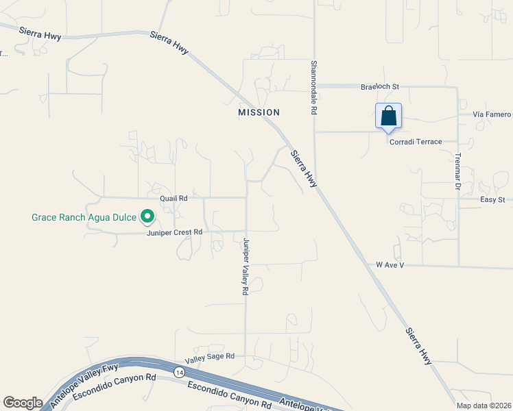 map of restaurants, bars, coffee shops, grocery stores, and more near 34954 Juniper Valley Road in Santa Clarita