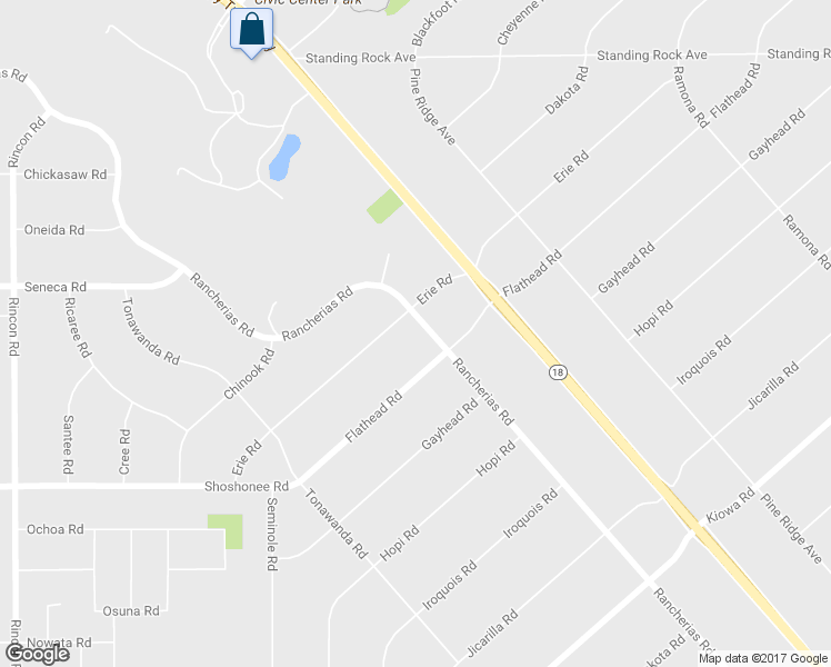 map of restaurants, bars, coffee shops, grocery stores, and more near 20825 Rancherias Road in Apple Valley